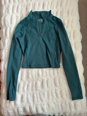 Hollister Gilly Hicks Recharge Teal Quarter-Zip Active Top Size XS